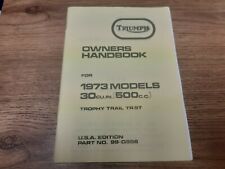 Triumph TR5T Owners Handbook Manual 1973 U.S.A. Edition 99-0958 TH21C