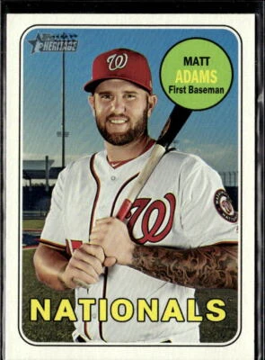 2018 Topps Heritage Matt Adams Washington Nationals #537  3 Card Lot — 第 1/2 张图片