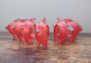Set Of 8 Napkin Rings Red Angel Fish Beach Lake House Decor - Picture 1 of 6