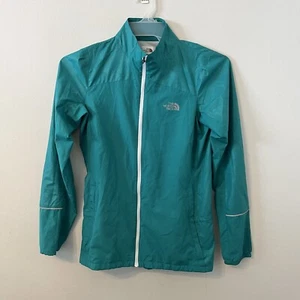 The North Face Full Zip Green Windbreaker Jacket Size S Outdoors Reflective - Picture 1 of 11