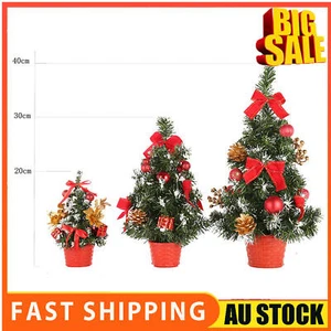Mini Tabletop Christmas Tree Ornament Flame Retardant PVC Festive Decor - Picture 1 of 7