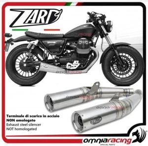 Zard coppia terminali scarico acciaio racing Moto Guzzi V9 Bobber/Roamer 17> - Picture 1 of 5