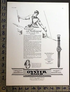 1929 OYSTER WRISTWATCH TIMEPIECE SPORT FISHING SWIMMER MERCEDES GLEITZE AD 31240 - Picture 1 of 1
