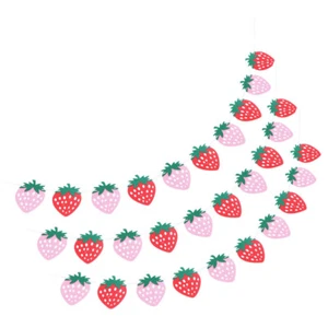 3 Sets Strawberry Pull Flag Party Decorations Birthday Supplies Baby - Picture 1 of 12