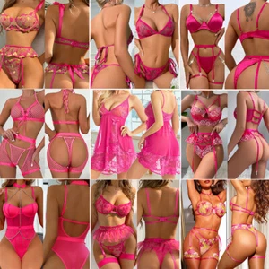 Women's Sexy Lingerie Sheer Lace Babydoll Sleepwear Bodysuit NIghty Bra G-string - Picture 1 of 116