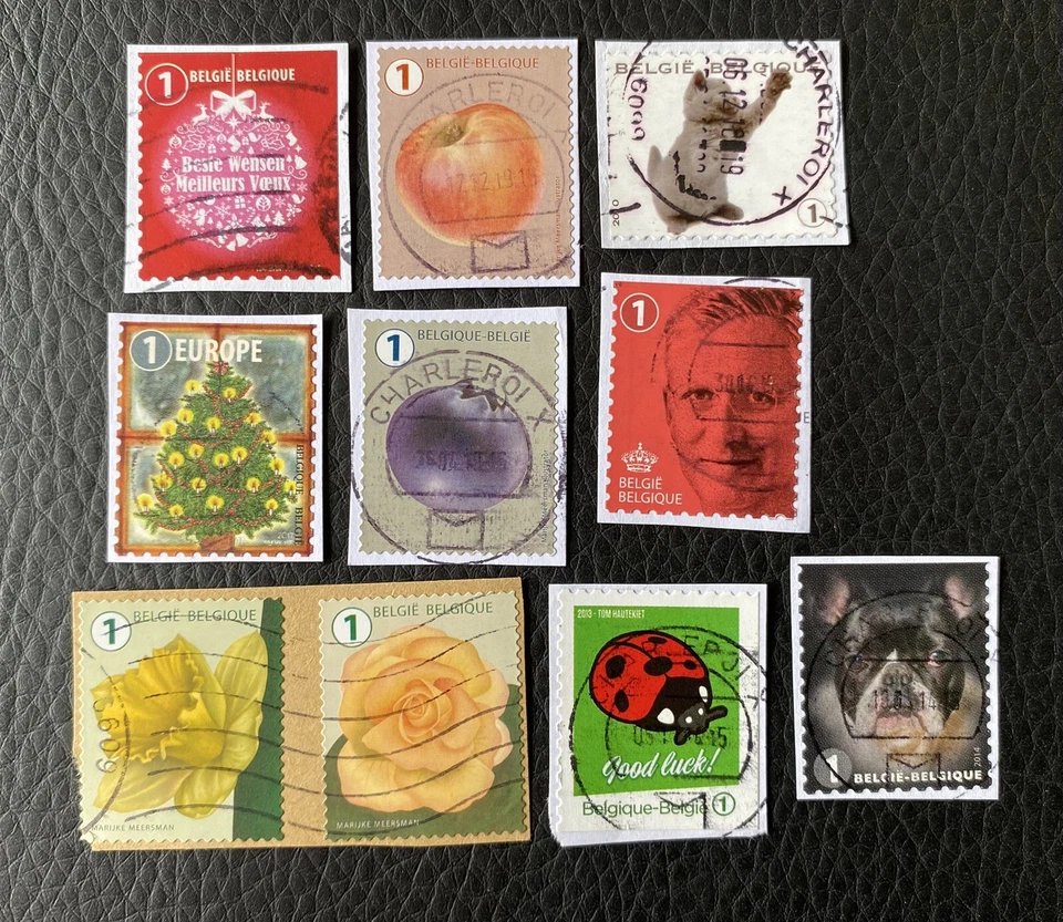 Lot de 10 timbres de Belgique années diverses - encore sur fragment! Z25 - Photo 1/1