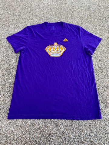 Adidas Los Angeles Kings Shirt Mens XL Purple Short Sleeve Casual NHL Hockey Men Cover