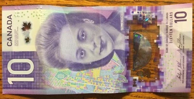 2018 Viola Desmond Canada $10 Polymer Banknote! Circulated Canadian Currency! - Image 1 of 2