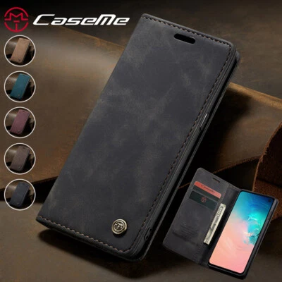 Funda tipo billetera magnética de cuero con tapa para Samsung Galaxy S10e/S9+/S8+/S7 Edge Foto 1 de 4