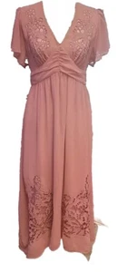 DARLING Evelyn Dress Maxi Sz S Pink Peach Broderie Bridesmaid Prom Occasion NWT - Picture 1 of 10