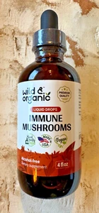 Daily Mushroom Immune Wild, Organic, Vegan Liquid Drops Supplement 4oz -1/2028 - Picture 1 of 4