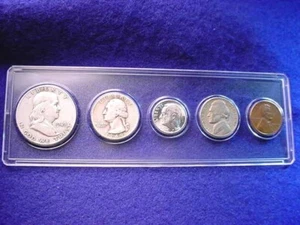 1949-D DENVER 5 COIN MINT SET GREAT 90% SILVER COINS-BU DIME!!    #29 - Picture 1 of 7
