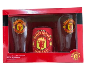 85786 MANCHESTER UNITED ENGLISH PREMIER LEAGUE SCHOONER GLASSES & COOLER PACK - Foto 1 di 2