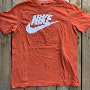 Nike Graphic T-Shirt Youth Size XL Orange White Spellout Swoosh