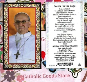 Pope Francis I with Prayer for the Pope - Gold Trim  Paperstock  - Picture 1 of 3