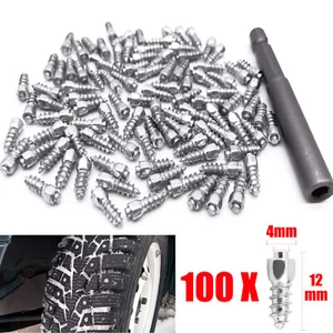 100x 12mm Tire Studs Snow Spikes Anti-Slip/Anti-ice for Car/Tractor/ATV/UTV Q8J5 - Picture 1 of 12