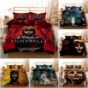 Creepy Annabelle 3D Bedding Set Quilt Duvet Cover Pillowcase Single Double King - Picture 1 of 16