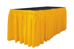 LA Linen Polyester Table Skirt 30-Ft L by 29"H with 15 L-Clips. Made in USA - Picture 1 of 25