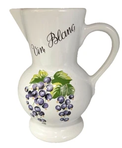 Vintage French Porcelain Wine Jug by Revol | “Vin Blanc” White Wine Pitcher 1Lt - Bild 1 von 13