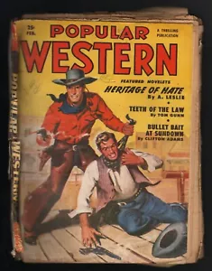 POPULAR WESTERN Vol. XL #1, February 1951, GD CONDITION, 3 Complete Novelets - Imagen 1 de 3