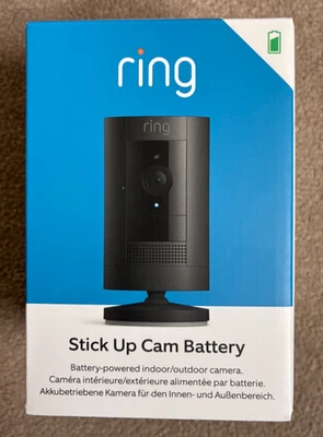 Ring Stick Up Cam Battery Outdoor Camera 3rd Gen 1080p WiFi - Black *NEW!!* UK - Image 1 of 4