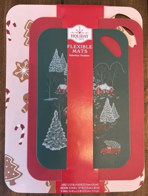 Alfombrillas Flexibles Holiday Time 3 Piezas Rojo, Blanco, Verde Incluye 3 Tallas Convenientes Foto 1 de 2