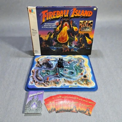 Vintage FIREBALL ISLAND Board Game Milton Bradley 1986 100% Complete Box Good - Image 1 of 4