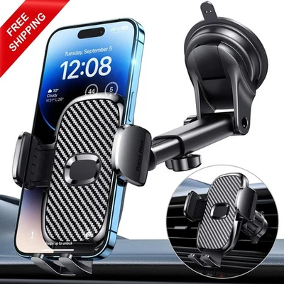 Car Phone Mount 3 in 1 Phone Holder for Car Dashboard/Windscreen/Air Vent - Image 1 of 4