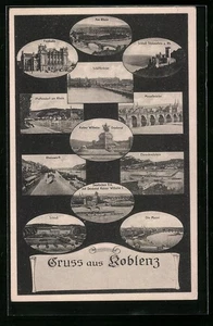 Koblenz, Ansichtskarte, Festhalle, Ehrenbreitstein, Schiffbrücke - Picture 1 of 2