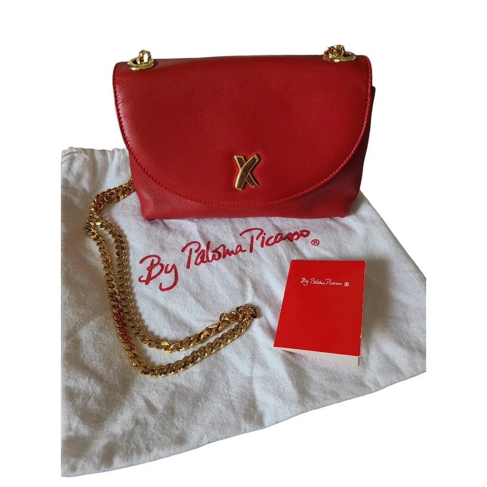 Bolso de hombro Paloma Picasso de cuero rojo vintage Foto 1 de 4