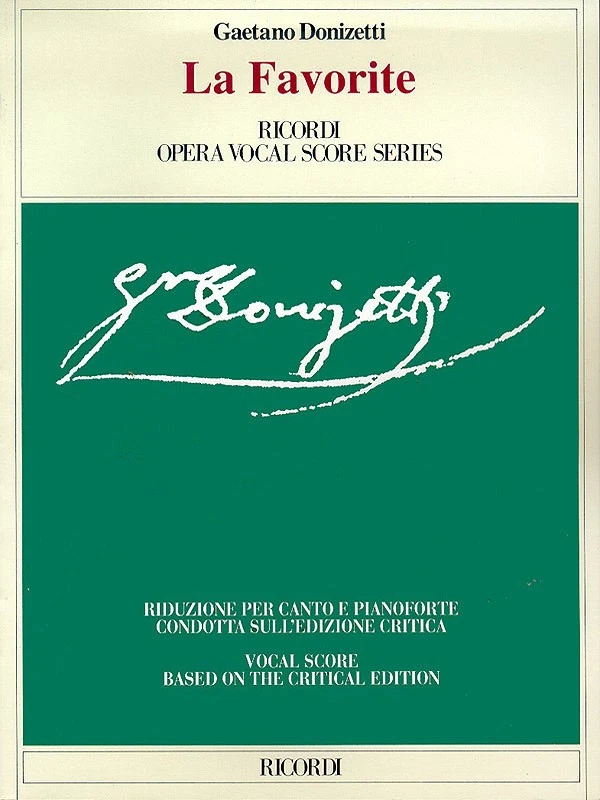 Gaetano Donizetti La Favorita Opera Vocal Score & Piano Sheet Music Book - Image 1 of 1
