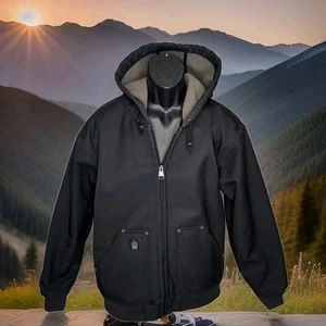 Giacca da lavoro outdoor Alaskan Hardgear Prudhoe Bay tela uomo grande nera Duluth - Foto 1 di 10