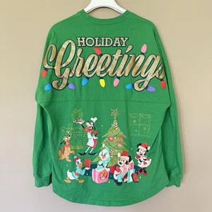 Disney Spirit Jersey Christmas Adult M Classic Holiday Greetings Green T-shirt - Picture 1 of 16