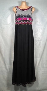 Monsoon black cheesecloth embroidered sequinned sleeveless boho maxi dress, 8 - Picture 1 of 7