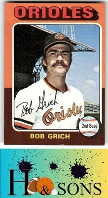 1975 Topps #225 Bob Grich - Image 1 of 2