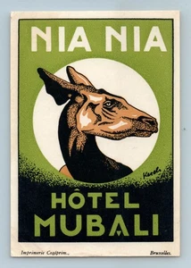 Luggage Label Nia Nia Congo Hotel Mubali - Picture 1 of 2