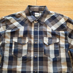 Volcum Workwear Men's Plaid Shirt Snap Front & Flap Pockets Lightweight Size L - Picture 1 of 8