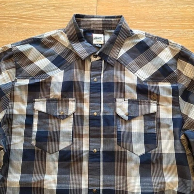 Volcum Workwear Men's Plaid Shirt Snap Front & Flap Pockets Lightweight Size L - Image 1 of 4