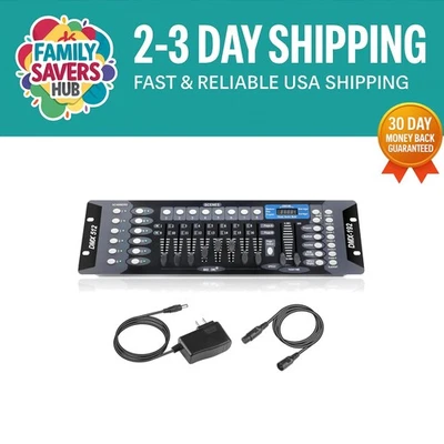 All-in-One 192 Channel DMX Controller & 6.6 ft Cable - Ideal for Stage Lighting - Image 1 of 4