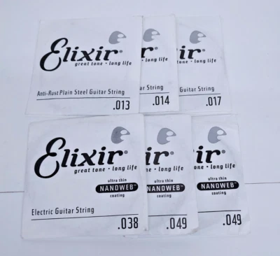 Elixir Guitar Strings NanoWeb coating Anti-Rust Plain Steel Strings - Image 1 of 4
