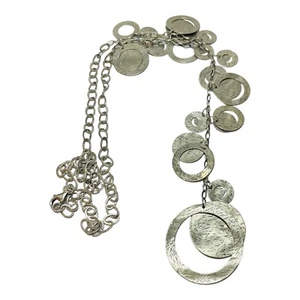 Silpada Sterling 925 Silver Cascading Disc Necklace N2110 24 in - Picture 1 of 6