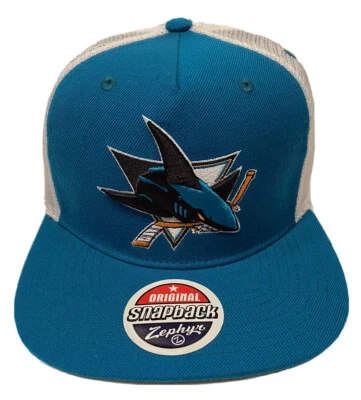 Zephyr NHL San Jose Sharks "IMAX" 5 Panel Flat Bill SnapBack Hat NEW WITH TAGS - Image 1 of 4