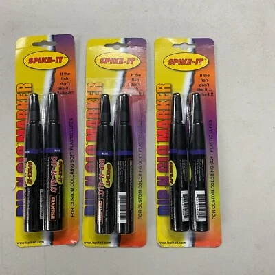 3pk 6pc SPIKE-IT DIP-N-GLO CrayFish SCENTED MARKER “Blue” Save - Image 1 of 3