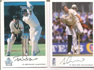 signed England TEST CRICKETER CARDS x 2 - Picture 1 of 1