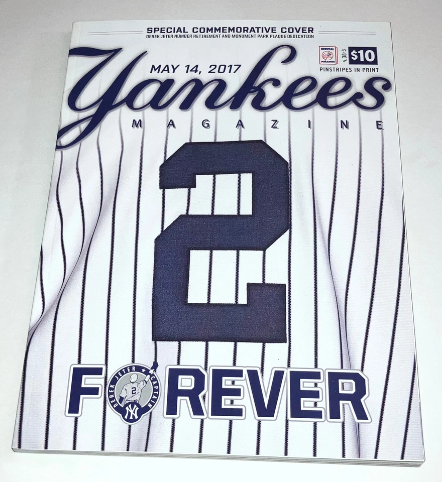 DEREK JETER NUMBER RETIREMENT & MONUMENT PARK PLAQUE YANKEES MAGAZINE SCORECARD - Image 1 of 1