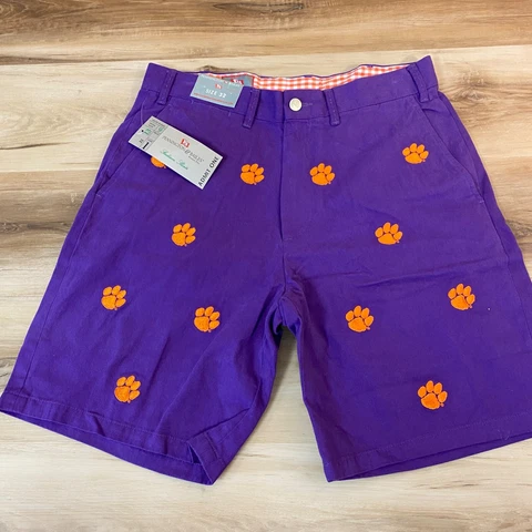 Clemson Tigers Shorts Mens 32 Stadium Chino Pennington & Bailes Purple NCAA Cover