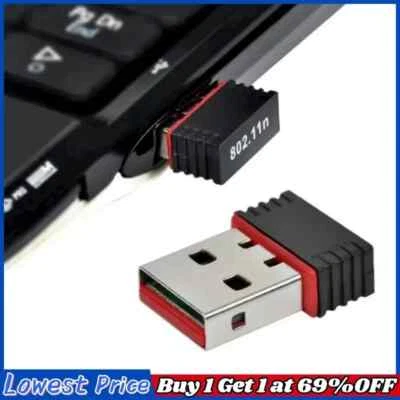FAST Wireless USB WiFi Adapter Dongle LAN 802.11/b/g/n 2.4Ghz Laptop PC UK - Image 1 of 4
