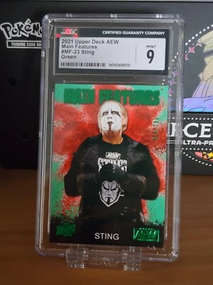 CGC 9 Mint - Sting Main Features Green #/199 - AEW Upper Deck 2021 - Image 1 of 3