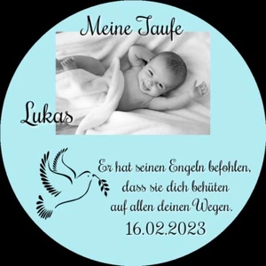 Tortenaufleger essbar Fondant Kuchenbild Taufe Personalisiert - Bild 1 von 2