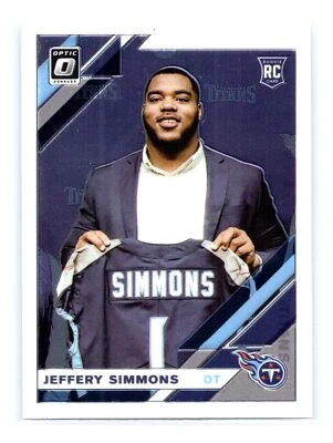 2019 Donruss Optic Football #108 Jeffery Simmons Rookie RC Tennessee Titans - Image 1 of 2